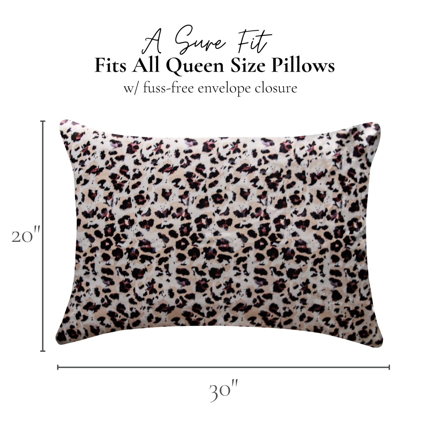 Queen Satin Pillowcase - Brown Cheetah