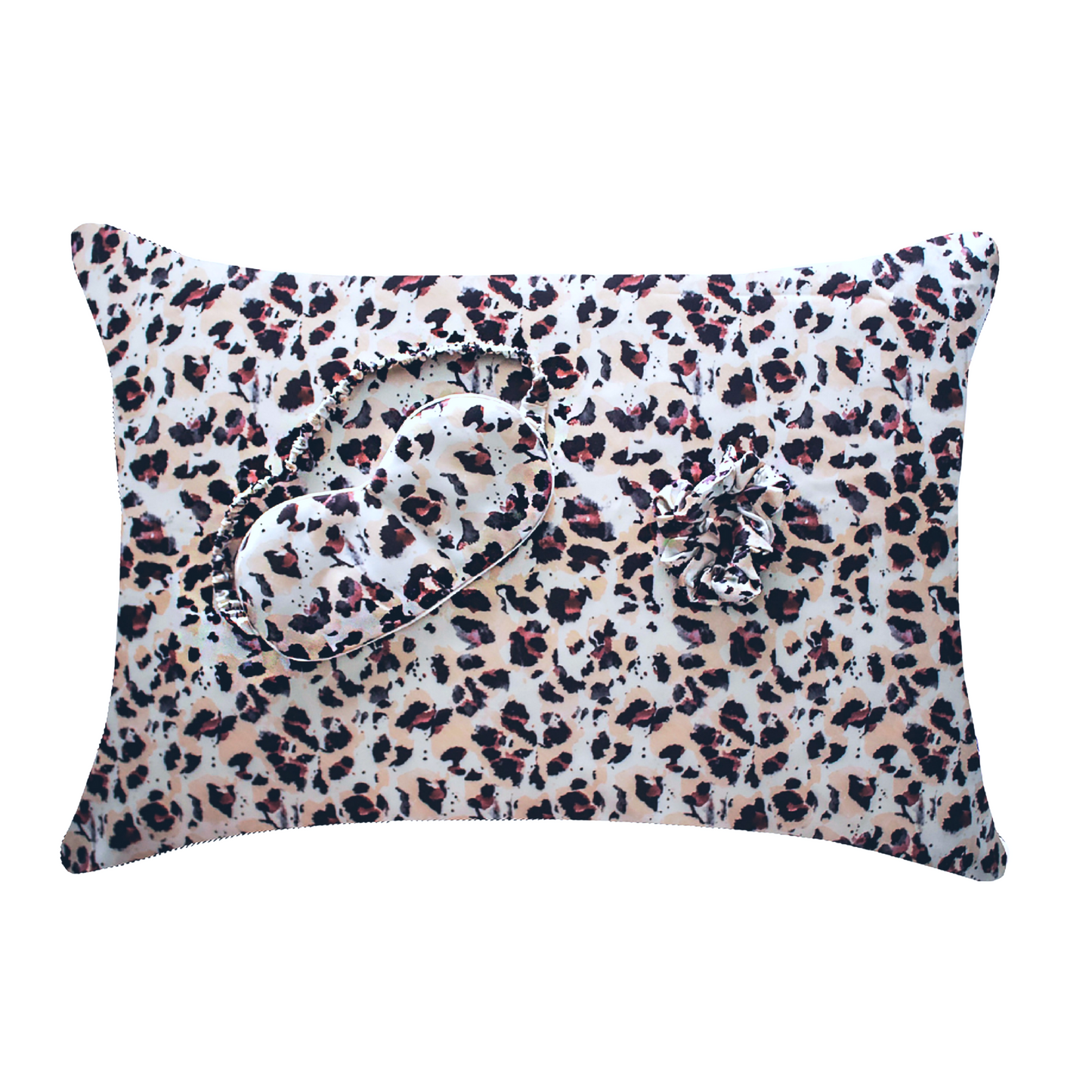 Satin Pillowcase Sleep Set - Brown Cheetah