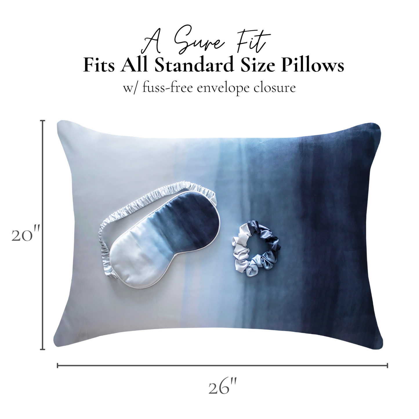 Satin Pillowcase Sleep Set -  Blue Ombre